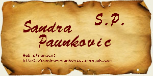 Sandra Paunković vizit kartica